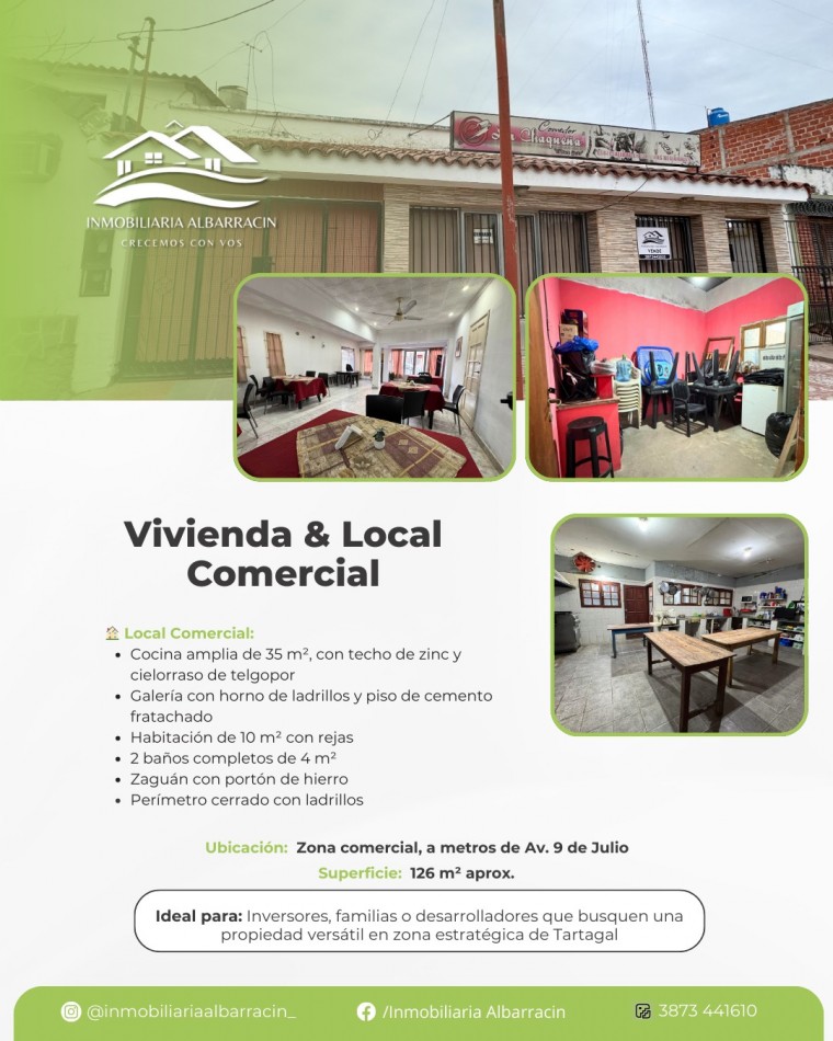 Tartagal B° Los Payos Venta Vivienda + Local Comercial Estrategico