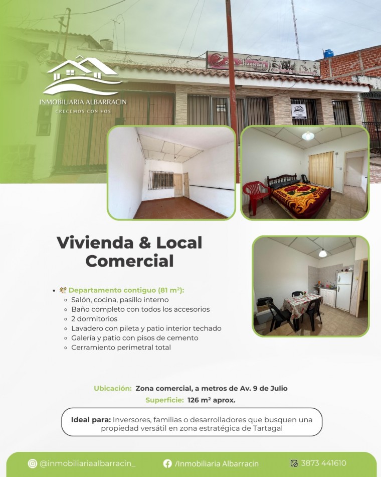 Tartagal B° Los Payos Venta Vivienda + Local Comercial Estrategico