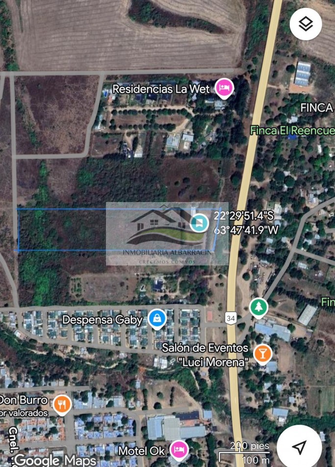 4 HAS SOBRE RUTA 34 EN VENTA